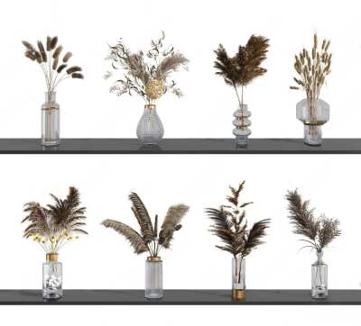 现代花瓶花艺3D模型下载